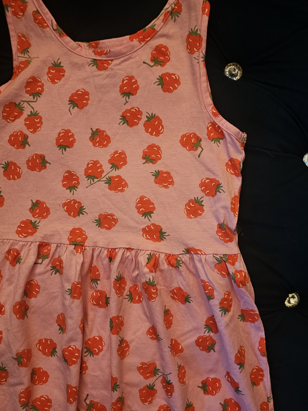 Girls' Pink Strawberry Print Tank Dress Size 8-10 Youth - Picture 4 of 6